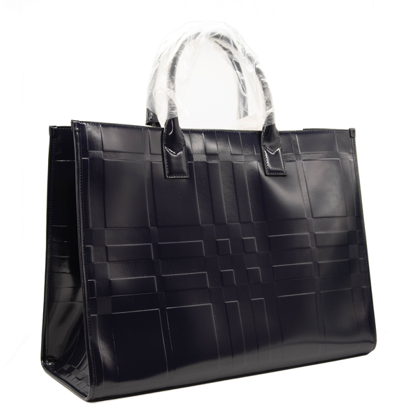 Slim Denny Leather Tote Bag in Black - Burberry