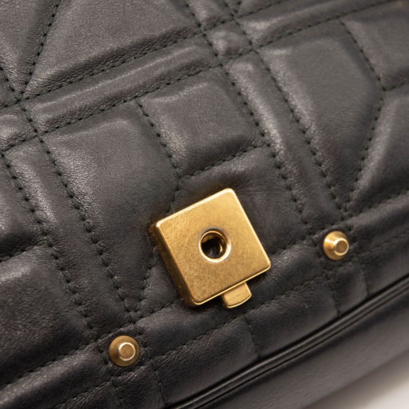 Gucci Calfskin Matelasse Medium GG Marmont Shoulder Bag Black - Luxury In  Reach