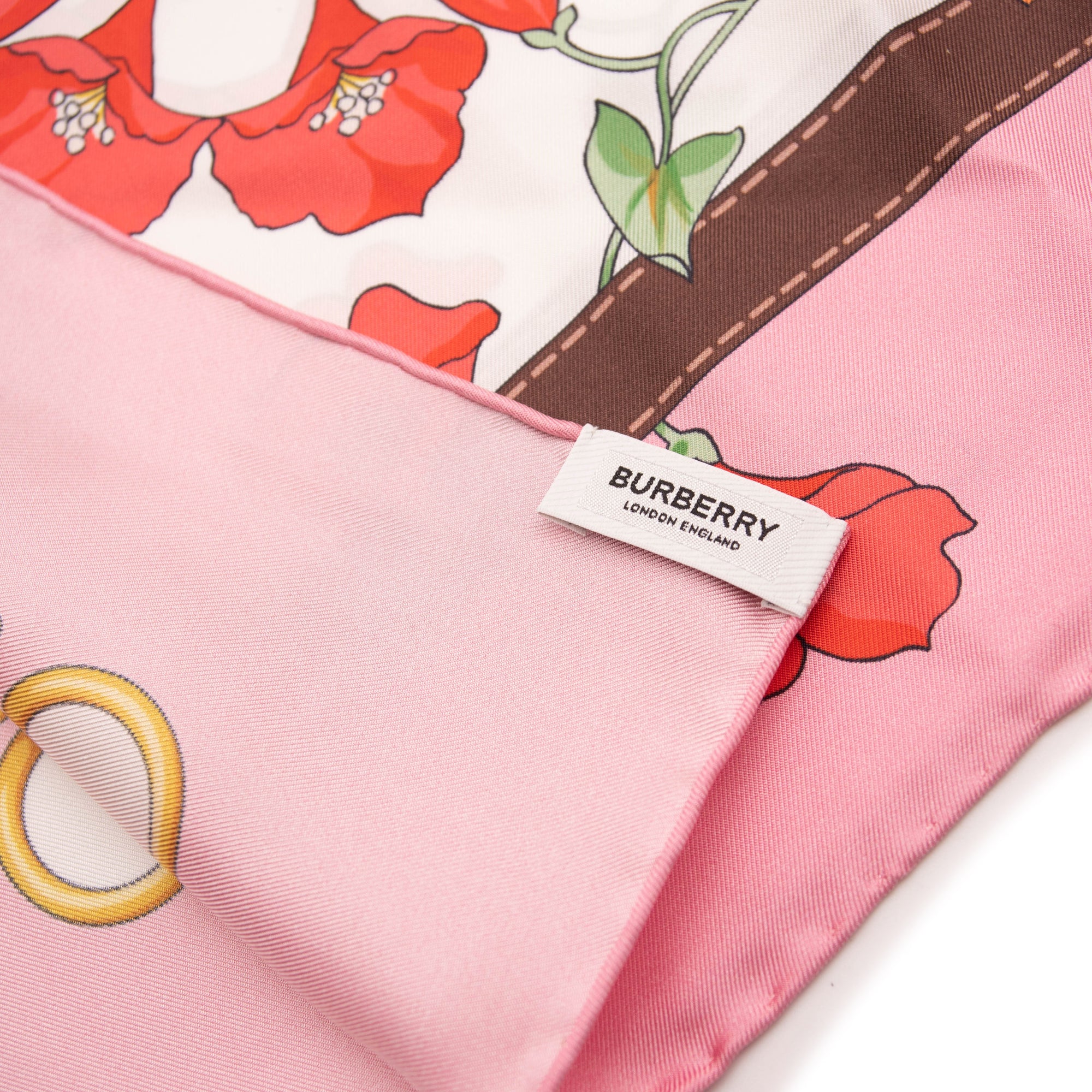 Burberry Pale Copper Pink Monogram Pattern Scarf