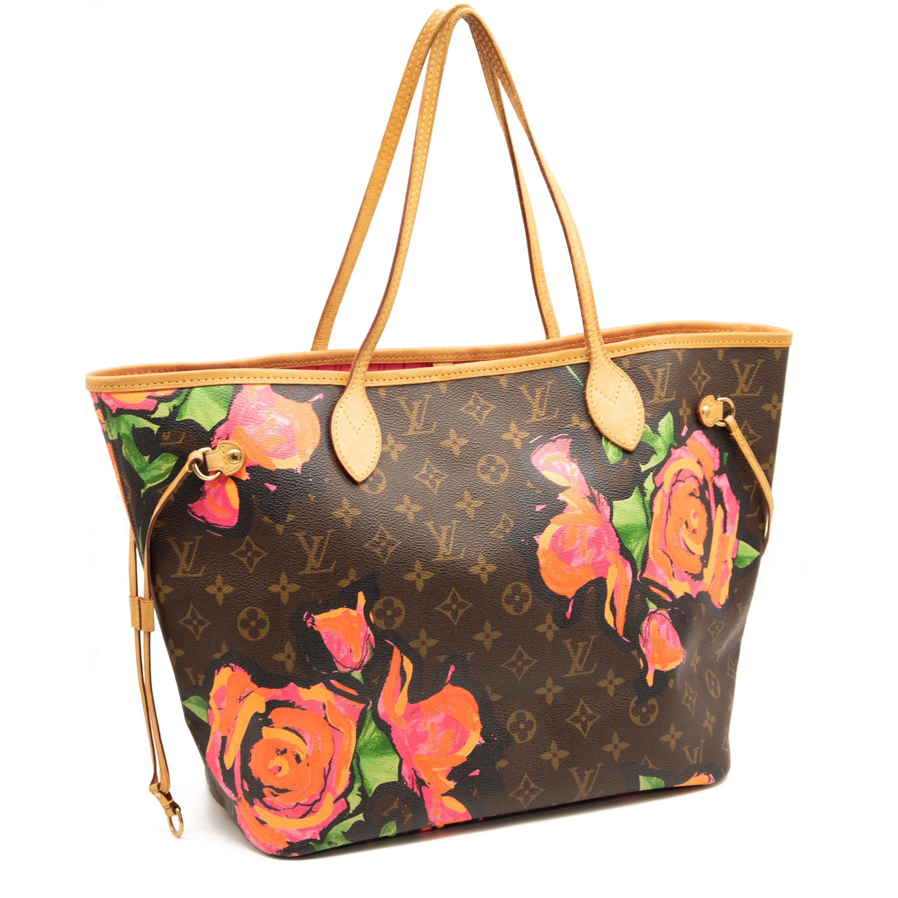 Louis Vuitton, Bags, Louis Vuitton Neverfull Mm Tote Coated Fabric  Cowhide Leather Trim