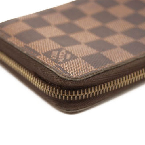 Damier Ebene Zippy Leather Wallet