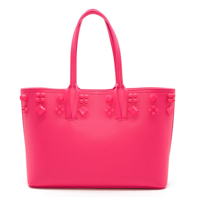 NEW $1795 Christian Louboutin Small Cabata Studded Leather Tote Pink POUPIDOU