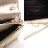 Saint Laurent Grain De Poudre Matelasse Chevron Monogram Envelope Chain Wallet Gold