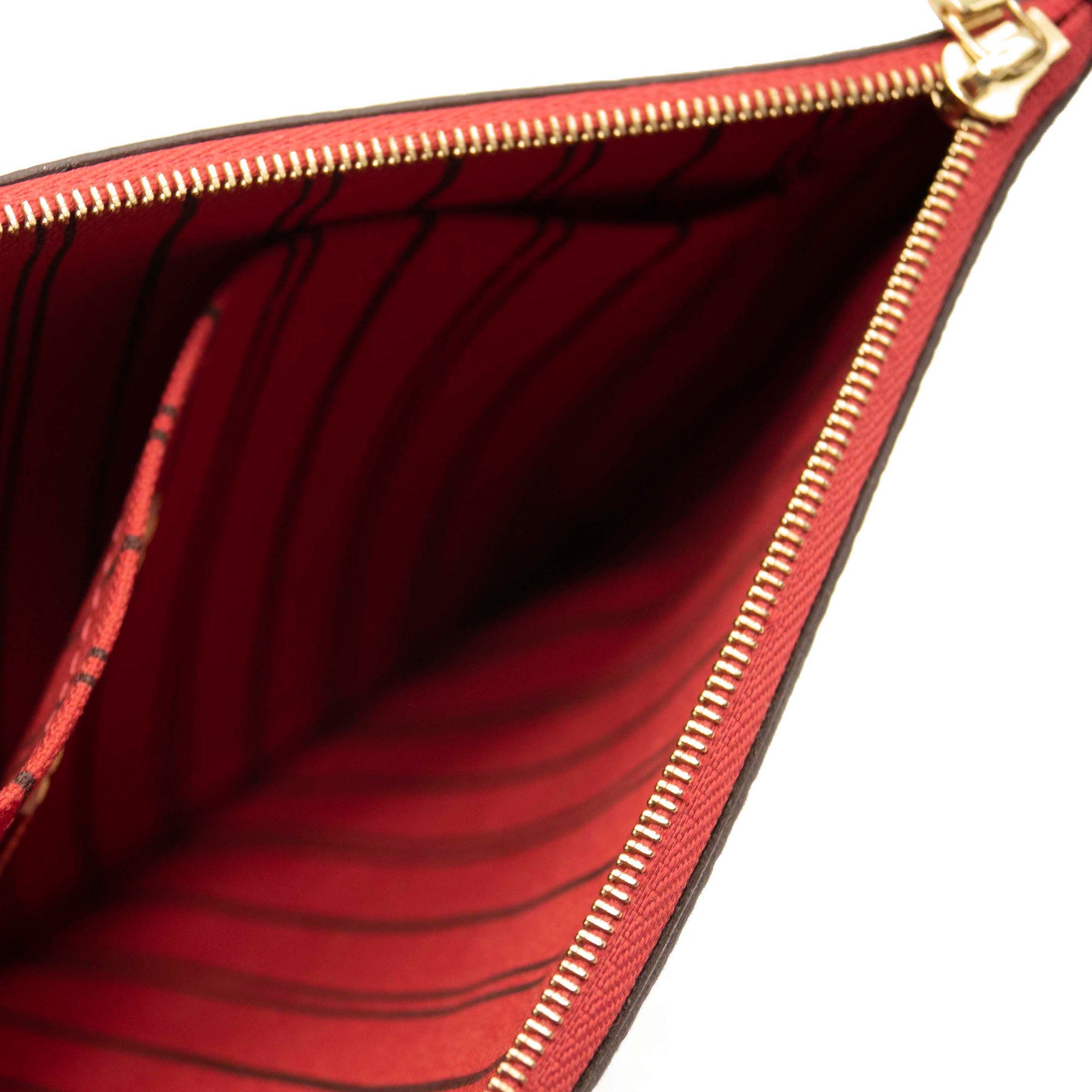 Louis Vuitton Cherry Red Monogram Neverfull Pochette GM or MM