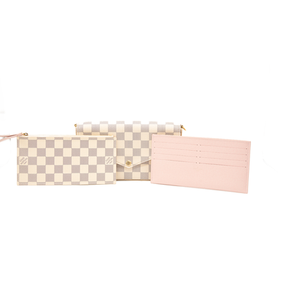 Authentic NEW Louis Vuitton Damier Azur Rose Ballerine Pink Victorine Wallet