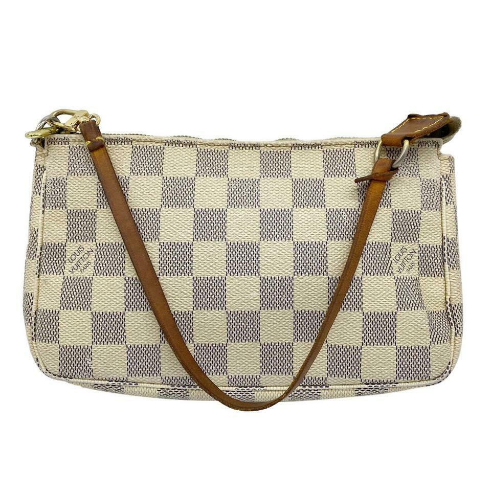 Louis Vuitton Pochette Accessoires Accessories Pouch White Canvas Shoulder Bag