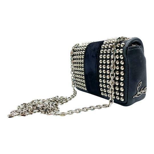 CHRISTIAN LOUBOUTIN Charity Studded Leather Shoulder Bag Black