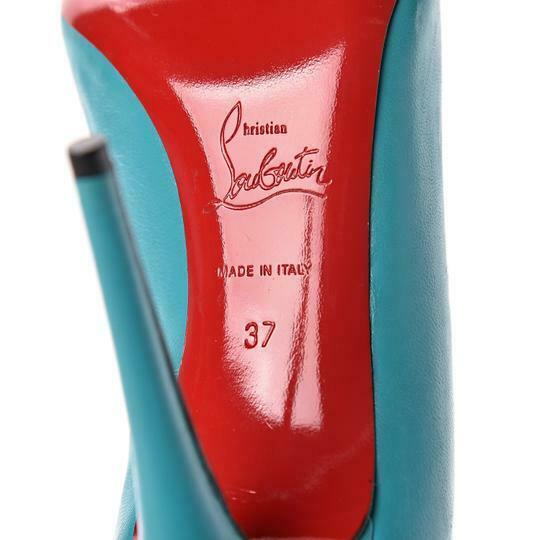 Christian Louboutin Blue Calfskin Fifi 100 Turquoise Pumps