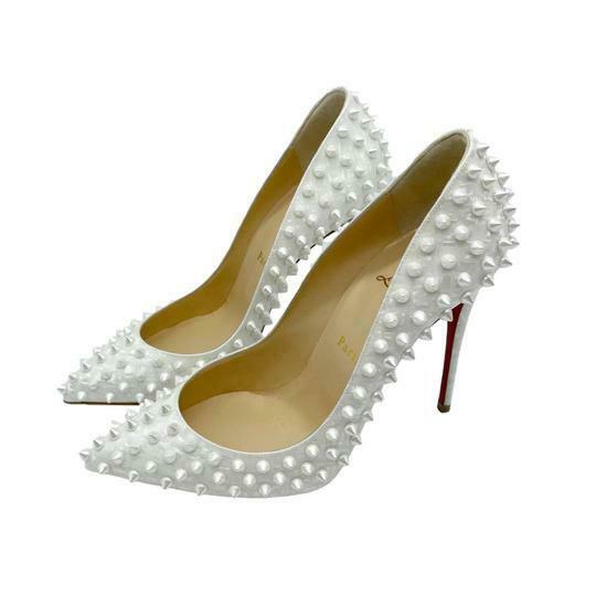 White spike heels sales