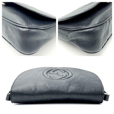 Gucci GG Embossed Cosmetic Case Black in Leather with Silver-tone - US