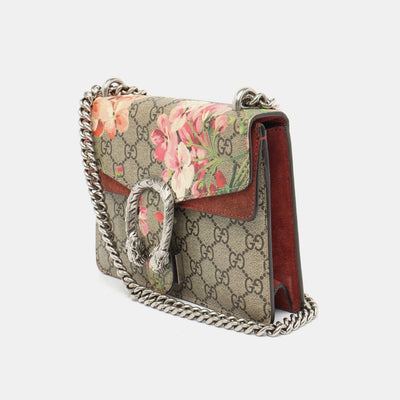 Gucci GG Supreme Monogram Blooms Mini Dionysus Shoulder Bag Beige Multicolor Dry Rose