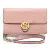 Gucci Dollar Calfskin Interlocking G Chain Wallet Soft Pink