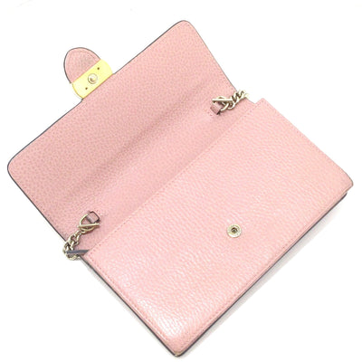 Gucci Dollar Calfskin Interlocking G Chain Wallet Soft Pink