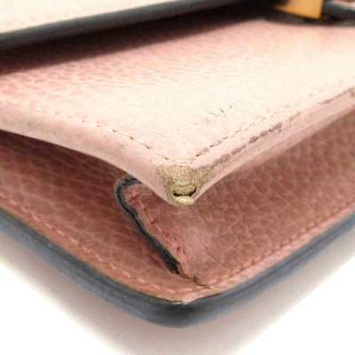 Gucci Dollar Calfskin Interlocking G Chain Wallet Soft Pink