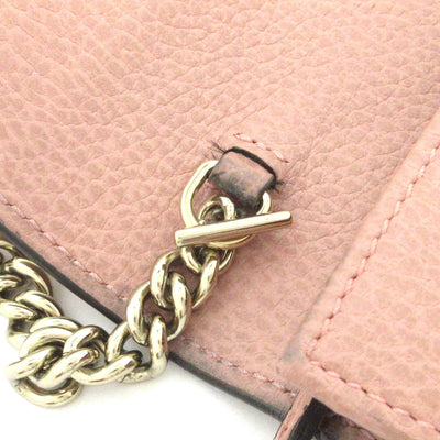 Gucci Dollar Calfskin Interlocking G Chain Wallet Soft Pink