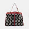 Gucci Tweed GG Monogram Large Rajah Chain Tote Romantic Cherry Black White