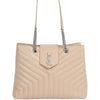 Saint Laurent Monogram Loulou Large Monogram Poudre Chain Beige Leather Tote