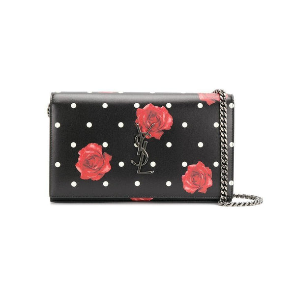 Saint Laurent Chain Wallet Monogram Kate Polka Dot Rose Medium Black C -  MyDesignerly