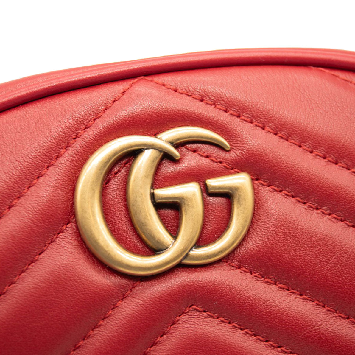 NEW GUCCI 1300 Calfskin Matelasse GG Marmont Belt Bag 85 34