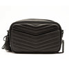 NEW SAINT LAURENT Grain De Poudre Matelasse Monogram Mini Lou Camera Bag Black