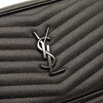 NEW SAINT LAURENT Grain De Poudre Matelasse Monogram Mini Lou Camera Bag Black