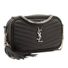 NEW SAINT LAURENT Grain De Poudre Matelasse Monogram Mini Lou Camera Bag Black