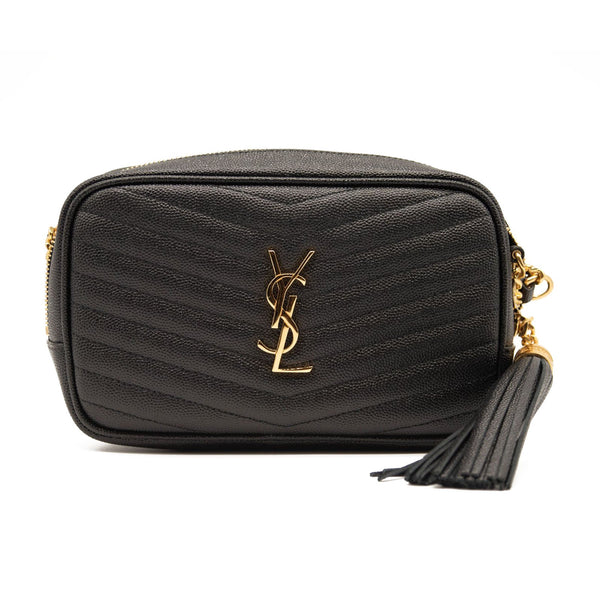 Saint Laurent Monogram Loulou Camera Lou Black Leather Shoulder Bag -  MyDesignerly