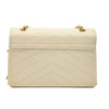 CHANEL Lambskin Chevron Quilted Envelope Flap White