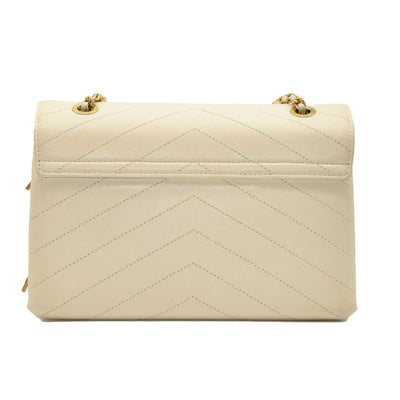 CHANEL Lambskin Chevron Quilted Envelope Flap White