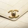 CHANEL Lambskin Chevron Quilted Envelope Flap White