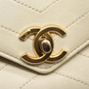 CHANEL Lambskin Chevron Quilted Envelope Flap White