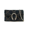 Gucci Dionysus GG Super Mini Blue Velvet Crossbody Bag WOC Chain Wallet