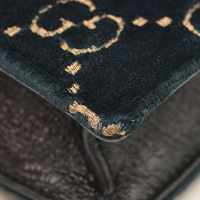 Gucci Dionysus GG Super Mini Blue Velvet Crossbody Bag WOC Chain Wallet