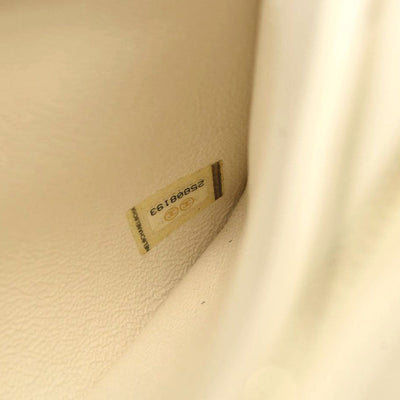 CHANEL Lambskin Chevron Quilted Envelope Flap White