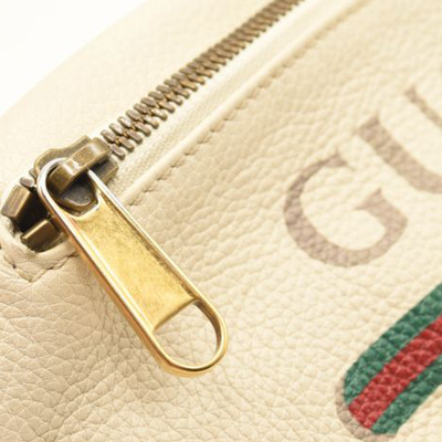 Gucci Grained Calfskin Small Logo Belt Bag White