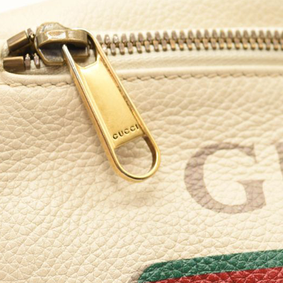 Gucci Grained Calfskin Small Logo Belt Bag White