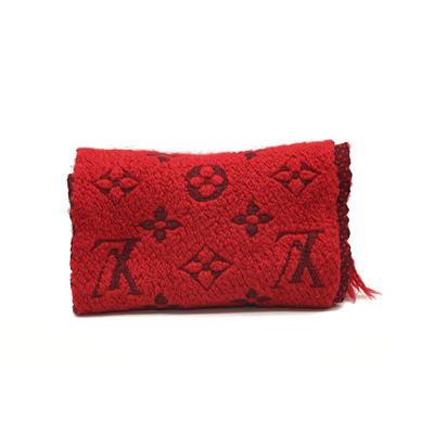 Louis Vuitton Red Logomania Wool Scarf