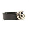 Gucci Calfskin Double G 40mm Belt 95 38 Black Silver