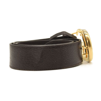 Gucci Grained Double G 40mm Belt 90 36 Brown Gold