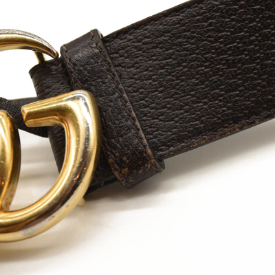 Gucci Grained Double G 40mm Belt 90 36 Brown Gold