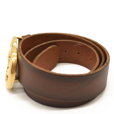 Gucci Faded Calfskin Double G 40mm Belt 90 36 Brown Gold