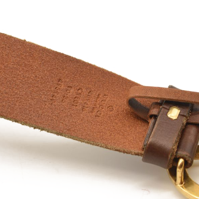 Gucci Faded Calfskin Double G 40mm Belt 90 36 Brown Gold