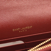 NEW SAINT LAURENT Grain De Poudre Matelasse Chevron Cassandre Envelope Chain Wallet Red