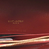 NEW SAINT LAURENT Grain De Poudre Matelasse Chevron Cassandre Envelope Chain Wallet Red