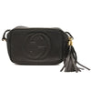 $1490 GUCCI Pebbled Calfskin Small Soho Disco Bag Black