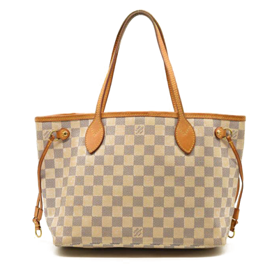 USED Louis Vuitton Neverfull PM Damier Azur White Tote