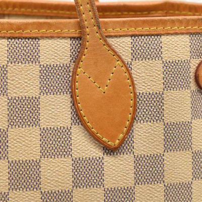 USED Louis Vuitton Neverfull PM Damier Azur White Tote