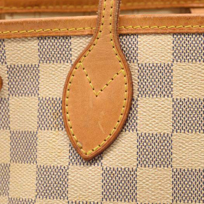 USED Louis Vuitton Neverfull PM Damier Azur White Tote