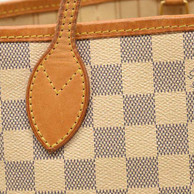 USED Louis Vuitton Neverfull PM Damier Azur White Tote