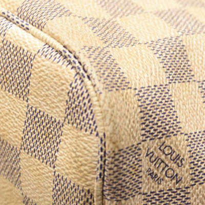 USED Louis Vuitton Neverfull PM Damier Azur White Tote